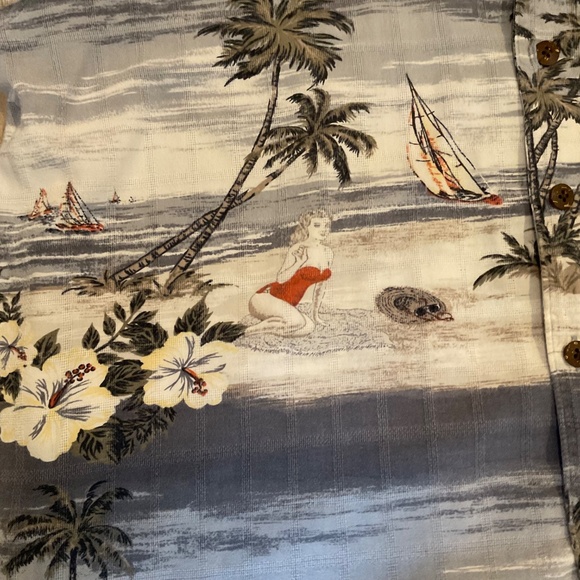 Men's Palm Island Clothing Co Short Sleeved Hawaiian Button Down Shirt Sz L - Picture 11 of 13